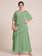 A-Line/Princess Scoop Short Sleeves Tiered Chiffon  Plus Size Mother of the Bride Dresses