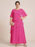 A-Line/Princess Scoop Short Sleeves Tiered Chiffon  Plus Size Mother of the Bride Dresses