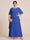 A-Line/Princess Scoop Short Sleeves Tiered Chiffon  Plus Size Mother of the Bride Dresses