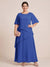 A-Line/Princess Scoop Short Sleeves Tiered Chiffon  Plus Size Mother of the Bride Dresses