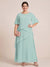 A-Line/Princess Scoop Short Sleeves Tiered Chiffon  Plus Size Mother of the Bride Dresses
