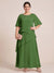 A-Line/Princess Scoop Short Sleeves Tiered Chiffon  Plus Size Mother of the Bride Dresses