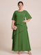 A-Line/Princess Scoop Short Sleeves Tiered Chiffon  Plus Size Mother of the Bride Dresses