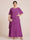 A-Line/Princess Scoop Short Sleeves Tiered Chiffon  Plus Size Mother of the Bride Dresses