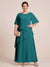 A-Line/Princess Scoop Short Sleeves Tiered Chiffon  Plus Size Mother of the Bride Dresses