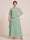 A-Line/Princess Scoop Short Sleeves Tiered Chiffon  Plus Size Mother of the Bride Dresses