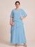 A-Line/Princess Scoop Short Sleeves Tiered Chiffon  Plus Size Mother of the Bride Dresses