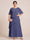 A-Line/Princess Scoop Short Sleeves Tiered Chiffon  Plus Size Mother of the Bride Dresses