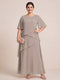 A-Line/Princess Scoop Short Sleeves Tiered Chiffon  Plus Size Mother of the Bride Dresses