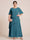 A-Line/Princess Scoop Short Sleeves Tiered Chiffon  Plus Size Mother of the Bride Dresses