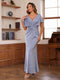 Sheath/Column V-Neck Short Sleeves Ruched Mother of the Bride Dresses