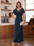 Sheath/Column V-Neck Short Sleeves Ruched Mother of the Bride Dresses