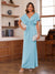 Sheath/Column V-Neck Short Sleeves Ruched Mother of the Bride Dresses