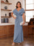 Sheath/Column V-Neck Short Sleeves Ruched Mother of the Bride Dresses
