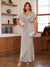 Sheath/Column V-Neck Short Sleeves Ruched Mother of the Bride Dresses