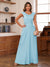 A-Line/Princess Scoop Cap Sleeves Ruched Mother of the Bride Dresses with Pockets