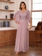 A-Line/Princess V-Neck Appliques Chiffon Mother of the Bride Dresses with Jacket