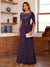 A-Line/Princess Illusion Scoop Appliques Ruched Mother of the Bride Dresses with Cape