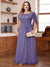 A-Line/Princess Illusion Scoop Appliques Ruched Plus Size Mother of the Bride Dresses with Cape