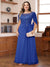 A-Line/Princess Illusion Scoop Appliques Ruched Plus Size Mother of the Bride Dresses with Cape