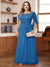 A-Line/Princess Illusion Scoop Appliques Ruched Plus Size Mother of the Bride Dresses with Cape