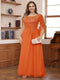 A-Line/Princess Illusion Scoop Appliques Ruched Plus Size Mother of the Bride Dresses with Cape