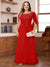 A-Line/Princess Illusion Scoop Appliques Ruched Plus Size Mother of the Bride Dresses with Cape