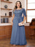 A-Line/Princess Illusion Scoop Appliques Ruched Plus Size Mother of the Bride Dresses with Cape