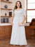 A-Line/Princess Illusion Scoop Appliques Ruched Plus Size Mother of the Bride Dresses with Cape