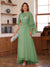 A-Line/Princess V-Neck Appliques Ruched Mother of the Bride Dresses with Cape