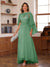 A-Line/Princess V-Neck Appliques Ruched Mother of the Bride Dresses with Cape
