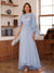 A-Line/Princess V-Neck Appliques Ruched Mother of the Bride Dresses with Cape