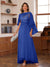 A-Line/Princess V-Neck Appliques Ruched Mother of the Bride Dresses with Cape