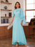 A-Line/Princess V-Neck Appliques Ruched Mother of the Bride Dresses with Cape
