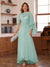 A-Line/Princess V-Neck Appliques Ruched Mother of the Bride Dresses with Cape
