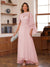 A-Line/Princess V-Neck Appliques Ruched Mother of the Bride Dresses with Cape