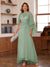 A-Line/Princess V-Neck Appliques Ruched Mother of the Bride Dresses with Cape