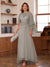 A-Line/Princess V-Neck Appliques Ruched Mother of the Bride Dresses with Cape