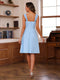 A-Line/Princess Square Neck Straps Tiered Short Mother of the Bride Dresses with Jacket