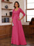 A-Line/Princess Sweetheart Neck 3/4 Sleeves Floor-Length Mother Of The Bride Dresses With Ruffles & Appliques
