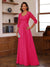 A-Line/Princess Sweetheart Neck 3/4 Sleeves Floor-Length Mother Of The Bride Dresses With Ruffles & Appliques