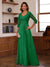 A-Line/Princess Sweetheart Neck 3/4 Sleeves Floor-Length Mother Of The Bride Dresses With Ruffles & Appliques
