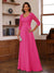 A-Line/Princess Sweetheart Neck 3/4 Sleeves Floor-Length Mother Of The Bride Dresses With Ruffles & Appliques