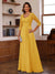 A-Line/Princess Sweetheart Neck 3/4 Sleeves Floor-Length Mother Of The Bride Dresses With Ruffles & Appliques