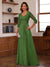 A-Line/Princess Sweetheart Neck 3/4 Sleeves Floor-Length Mother Of The Bride Dresses With Ruffles & Appliques