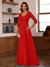 A-Line/Princess Sweetheart Neck 3/4 Sleeves Floor-Length Mother Of The Bride Dresses With Ruffles & Appliques