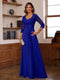 A-Line/Princess Sweetheart Neck 3/4 Sleeves Floor-Length Mother Of The Bride Dresses With Ruffles & Appliques