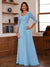 A-Line/Princess Sweetheart Neck 3/4 Sleeves Floor-Length Mother Of The Bride Dresses With Ruffles & Appliques