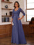 A-Line/Princess Sweetheart Neck 3/4 Sleeves Floor-Length Mother Of The Bride Dresses With Ruffles & Appliques