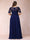 A-Line/Princess Sheer Neck Half Sleeves Long Formal Plus Size Evening Dresses with Sequins